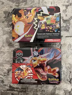 Pokemon TCG: 2020 Fall Charizard Collectors Treasure Chest Lunch Box Tin NFS - Image 1