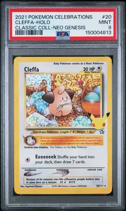 2021 POKEMON CELEBRATIONS CLASSIC COLLECTION #20 CLEFFA-HOLO PSA 9 - Image 1
