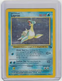 Pokemon TCG Lapras Holo Rare Fossil 10/62 - Image 1