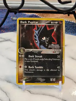 Pokemon TCG Dark Pupitar 41/109 Team Rocket Returns Reverse Holo HP/DMG - Image 1