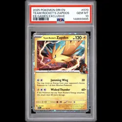 PSA 10 Team Rocket's Zapdos EB GAMES Promo 070/182 Destined Rivals Pokemon - Image 1