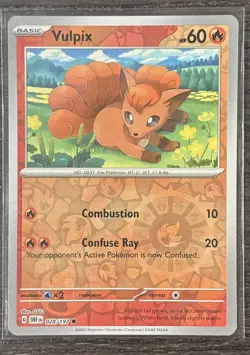 Vulpix 028/197 Pokemon Sv03: Obsidian Flames Reverse Holo - Image 1