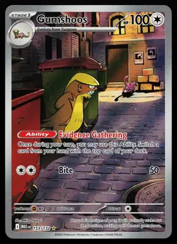 Gumshoos 153/132 Illustration Rare Mega Evolution Pokemon Card - Image 1