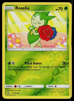 Pokemon Card Ultra Prism Roselia 4/156 Common Reverse Holo - Image 1