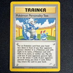 Vintage Pokemon Card Personality Test Trainer Neo Destiny 2002 - Image 1