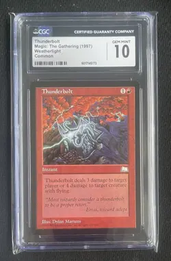 MTG Thunderbolt (CGC) 10 Gem Mint Weatherlight [1997] - Image 1