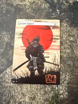 Magic: The Gathering Arcane Signet Hand Painted Samurai Custom Altered - Image 1