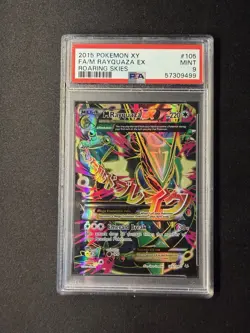 2015 POKEMON XY ROARING SKIES # 105/108 FULL ART/M RAYQUAZA EX 💎PSA 9 Mint💎 - Image 1