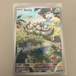 Pokemon TCG Starly 221/198 SV01 Illustration Rare Holo English - Image 1