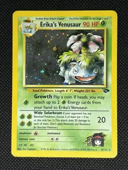 2000 Erika’s Venusaur MP Holo Rare 4/132 Unlimited Gym Challenge Pokemon Crease - Image 1