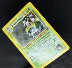 2000 Erika’s Venusaur MP Holo Rare 4/132 Unlimited Gym Challenge Pokemon Crease - Image 2