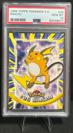 1999 TOPPS POKEMON T.V. #26 RAICHU PSA 10 - Image 1