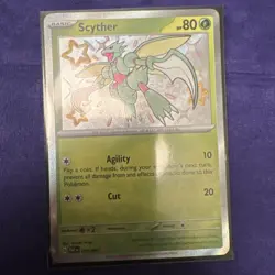Shiny Rare - Scyther Pokemon Scarlet & Violet Paldean Fates #095 - Image 1
