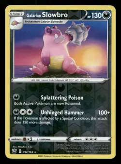 Galarian Slowbro 092/163 Battle Styles Reverse Holo NM/M Pokemon - Image 1