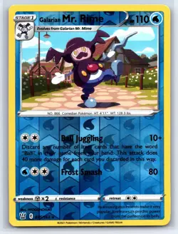 Galarian Mr. Rime 035/163 Rare Battle Styles Pokemon Reverse Holo Lightly Played - Image 1