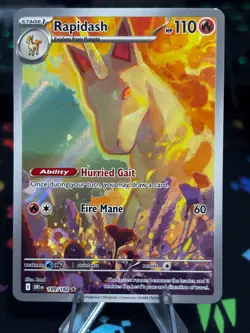 POKEMON RAPIDASH 189/182 IR ILLUSTRATION RARE DESTINED RIVALS SV10 NM TCG - Image 1