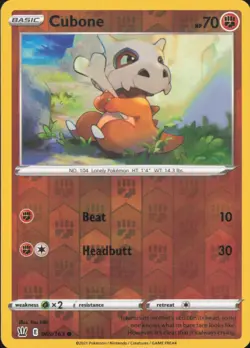 Cubone 069/163 Common Battle Styles Pokemon Reverse Holo MP - Image 1