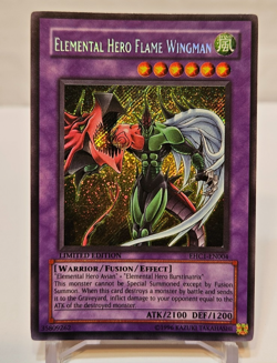 Elemental Hero Flame Wingman EHC1-EN004 Secret Rare Limited Edition Yugioh 1992 - Image 1