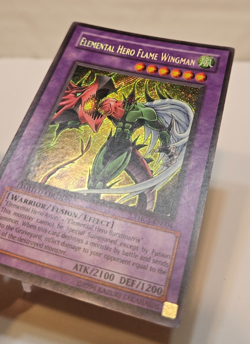 Elemental Hero Flame Wingman EHC1-EN004 Secret Rare Limited Edition Yugioh 1992 - Image 2