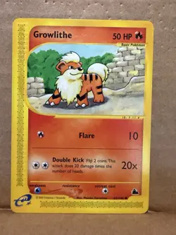 Growlithe 62/144 Skyridge - E-Series Pokemon Card - NM - Image 1
