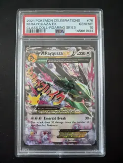 PSA 10 M Rayquaza EX Celebrations Classic Coll 76/108 Holo Pokemon Card 2021 - Image 1