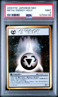 2000 Pokemon P.M. Japanese Neo Genesis METAL ENERGY Holo Card PSA 9 Mint Rare! - Image 1