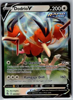 Dodrio V 201/264 SWSH08: Fusion Strike - Pokemon Card - NM - Image 1