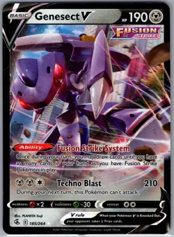 Genesect V 185/264 SWSH08: Fusion Strike - Pokemon Card - NM - Image 1