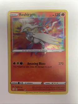 Reshiram Holo-Pokemon TCG Card 017/072 Shining Fates Amazing Rare NM Free Ship - Image 1