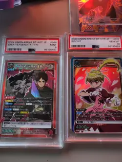 Union Arena PSA Bundle 8 Psa Graded Slabs As Shown In Picture Plus Bonus Card - Image 1
