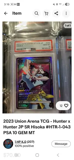 Union Arena PSA Bundle 8 Psa Graded Slabs As Shown In Picture Plus Bonus Card - Image 5