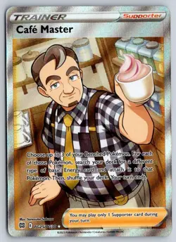 Cafe Master TG25/TG30 Ultra Rare Brilliant Stars Trainer Gallery Pokemon Holo NM - Image 1