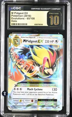 M Pidgeot EX 65/108 Evolutions Holo Ultra Rare 2016 CGC 10 PRISTINE - Image 2