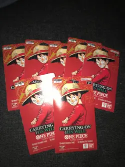 One Piece TCG OP-13 Carrying On His Will Sleeved Booster Pack Lot of 7 English - Image 1