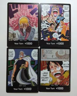 4 x Rayleigh Luffy Doflamingo Don Card Holo Foil One Piece TCG Card Game NM - Image 1