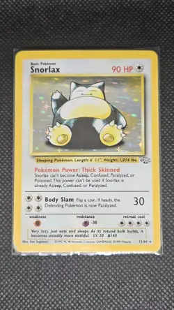Pokemon Snorlax Holo Rare Card 11/64 Jungle Set, WOTC Original Trading - Image 1