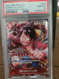 2023 ONE PIECE PROMOS WINNER PACK VOL.5 #012 MONKEY D. LUFFY PSA 10 - Image 1