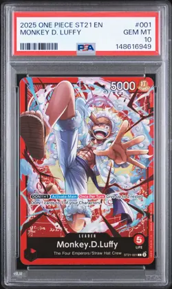 2025 ONE PIECE STARTER DECK ST21-EX GEAR 5 #001 MONKEY D. LUFFY PSA 10 - Image 1