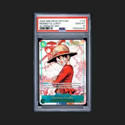2025 ONE PIECE OP13-CARRYING ON HIS WILL ALTERNATE ART MONKEY D. LUFFY PSA 10 - Image 1