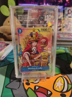MONKEY.D.LUFFY P-043 2ND ANNIVERSARY TOURNAMENT PARTICIPATION ONE PIECE TAG 10 - Image 1