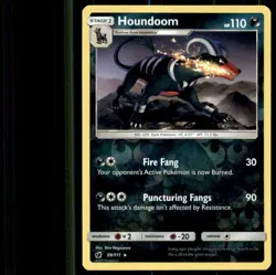 2017 Pokemon Sun And Moon Crimson Invasion Reverse Foil Houndoom R #59 - Image 1