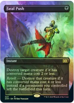 MtG Double Masters Rare Fatal Push #343 [Alternate Art Borderless FOIL] - Image 1