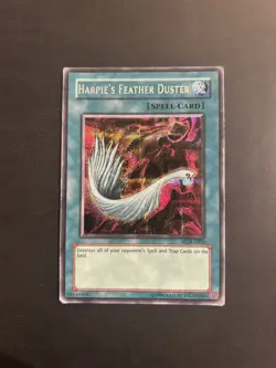 Yu-Gi-Oh! WC4-E003 Harpie’s Feather Duster (Unlimited Ed) Secret Rare, MILD PLAY - Image 1