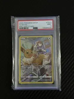 PSA 9 Eevee TG11/TG30 Swsh09: Brilliant Stars Trainer Gallery Holo - Image 1