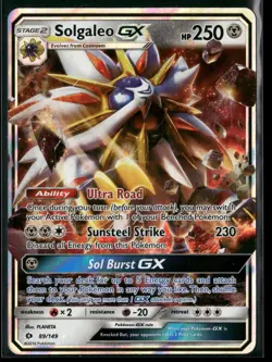 Solgaleo GX 89/149 Holo Ultra Rare SM Base Set Pokemon Heavily Played - Image 1