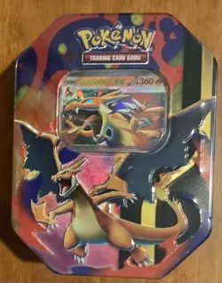 Pokemon Mega Charizard ex Factory Sealed Tin Box - Charizard Y - 4 Booster Packs - Image 1