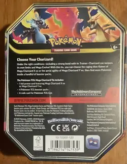 Pokemon Mega Charizard ex Factory Sealed Tin Box - Charizard Y - 4 Booster Packs - Image 2