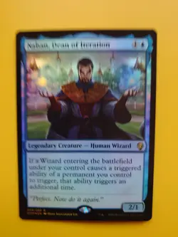 MTG Card. Naban, Dean of Iteration RAre DOM Wizard Blue Foil as pictures - Image 1