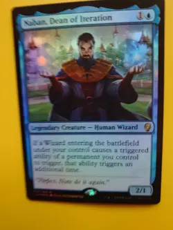 MTG Card. Naban, Dean of Iteration RAre DOM Wizard Blue Foil as pictures - Image 2