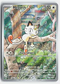 Meowth 106/094 Illustration Rare Phantasmal Flames Pokemon Holo Near Mint - Image 1